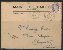 35-LAILLE -BUREAU DE DISTRIBUTION -N°1263 /LSC POUR BAGNOLET -CàD TYPE B7 DU 4-4-1961 - 1961-....