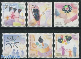 Hong Kong 2014 Wishing Stamps 6v, Mint NH, Various - Greetings & Wishing Stamps - Holograms - Unused Stamps
