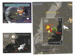 Makedonien 2009  Mi.Nr. 502 / 503 + Sheet 19 (504) , EUROPA CEPT / Astronomie - Gestempelt / Feine Used / (o) - 2009