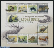 Belgium 2015 Andre Buzin, Animals In Movement 10v M/s, Mint NH, Nature - Animals (others & Mixed) - Birds - Birds Of P.. - Ongebruikt