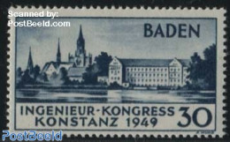 Germany, French Zone 1949 European Engineering Congress 1v, Plate Flaw: Dot In Second 9, Mint NH, History - Europa Han.. - European Ideas