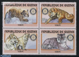 Guinea, Republic 2001 Tigers 4v [+], Mint NH, Nature - Various - Animals (others & Mixed) - Cat Family - Rotary - Rotary Club