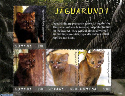 Guyana 2017 Jaguarundi 4v M/s, Mint NH, Nature - Animals (others & Mixed) - Cat Family - Cats - Wild Mammals - Guiana (1966-...)