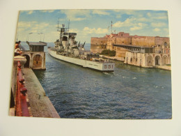 TARANTO  PASSAGGIO   NAVE   GARIBALDI   MARINA  MILITARE  WARSHIP   VIAGGIATA - Guerre