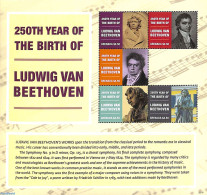 Grenada 2020 Ludwig Von Beethoven 5v M/s, Mint NH, Performance Art - Music - Art - Composers - Musik