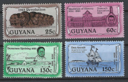 Guyana 1988  Abolition Of Slavery  Complete Set Mnh / ** - Guiana (1966-...)