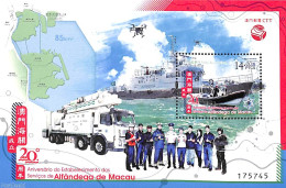 Macao 2021 Customs S/s, Mint NH, Transport - Various - Automobiles - Ships And Boats - Maps - Drones - Unused Stamps