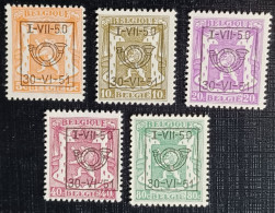Belgie 1950 Obp.nrs.PRE 604/608 Klein Staatswapen - Type D - Reeks 39 - Typo Precancels 1936-51 (Small Seal Of The State)