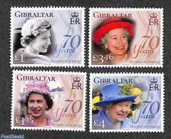 Gibraltar 2022 Queen Elizabeth II, Platinum Jubilee 4v, Mint NH, History - Kings & Queens (Royalty) - Familias Reales