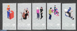 Slovenia 2022 Professions 5v, Mint NH, Performance Art - Transport - Music - Motorcycles - Muziek