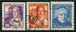 ● SVIZZERA  1933  PRO JUVENTUTE  N. 268 / 70 Usati  Cat. 15,00 € ️ Lotto N. 104 ️ - Used Stamps
