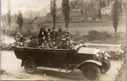 CP Carte Photo D'époque Photographie Vintage Groupe Autocar Car Lourdes  - Paare