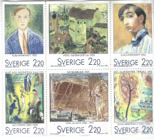 1988 Swedish Artists In Paris, Lot Of 6, Sweden - Oblitérés