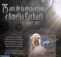 Guinea, Republic 2012 Amélia Earhart S/s, Mint NH, Transport - Aircraft & Aviation - Flugzeuge