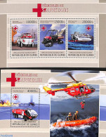 Guinea, Republic 2013 Red Cross Vehicles 2 S/s, Mint NH, Health - Transport - Red Cross - Fire Fighters & Prevention -.. - Red Cross