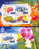 Guinea, Republic 2015 Orchids 2 S/s, Mint NH, Nature - Flowers & Plants - Orchids - Sonstige & Ohne Zuordnung