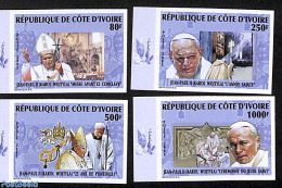 Ivory Coast 2005 Pope John Paul II 4v, Imperforated, Mint NH, Religion - Pope - Religion - Unused Stamps