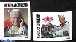 Dominican Republic 2003 Pope John Paul II 2v, Imperforated, Mint NH, Religion - Pope - Religion - Päpste