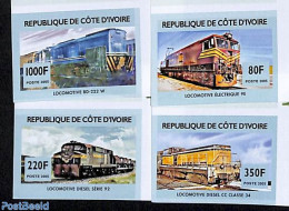 Ivory Coast 2006 Locomotives 4v, Imperforated, Mint NH, Transport - Railways - Nuovi