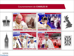 Central Africa 2023 Coronation Of Charles III, Mint NH, History - Charles & Diana - Kings & Queens (Royalty) - Koniklijke Families