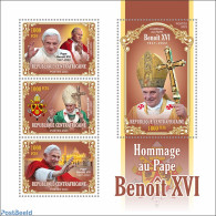 Central Africa 2023 Pope Benedict XVI, Mint NH, Religion - Pope - Pausen