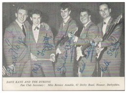 Y29078/ Dave Kaye And The Dykons Beatband Autogrammkarte  England 1964 - Singers & Musicians