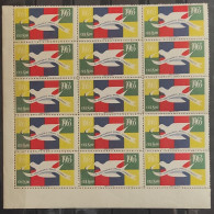 BRASIL 1963 TRI CENTENARIO DEL CORREO DE BRASIL( PALOMA MENSAJERA) BLOQUE 15 SELLOS MNH** - Pigeons & Columbiformes