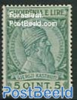 Albania 1913 5Q Bluegreen, Stamp Out Of Set, Mint NH - Albania