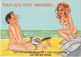 Humour :  Illustrateur  , Tous Nus , Tous  Bronzés ! Oiseau , Sein Nue - Humor