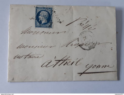 Timbre Type " Napoléon " Sur Lettre Envoyée De Paris Vers Theil - Yonne Le 26 Septembre 1855 .. Lot135 . - 1853-1860 Napoléon III