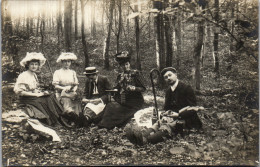 CP Carte Photo D'époque Photographie Vintage Groupe Mode Pic-nic Bellier - Parejas