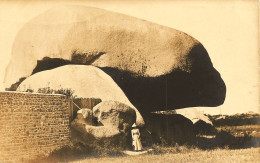 Trégastel * RARE Photo 1900 9x14cm * Roche Pierre Monoltihe Mégalithe Dolmen Menhir Pierres * Villageois - Trégastel