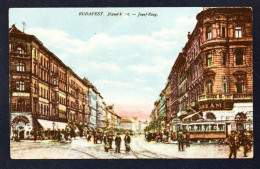 Hongrie. Budapest.  8ème Arrondissement, Jozsef Körut. Passants, Tramway. Feldpost Camouflé Mars 1918 - Hungría