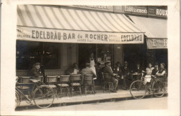 CP Carte Photo D'époque Photographie Vintage Café Bistrot Dedieu Terrasse  - Lieux