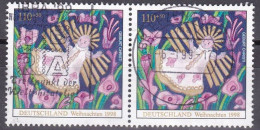 BRD 1998 Mi. Nr. 2024 O/used Waagrechtes Paar (BRD1-9) - Gebruikt