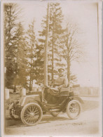 Photographie Photo Vintage Snapshot Amateur Automobile Voiture Tacot Chauffeur - Automobiles