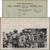 France 1917. Carte De Franchise Militaire. Premiers Soldats Américains En France, Juin 1917. Chapeaux Scouts Ou 4 Bosses - Lettres & Documents