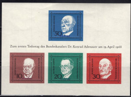 GERMANY(1968) Adenauer. Churchill. De Gaspari. Schuman. Souvenir Sheet Of 4 With MUSTER (specimen) Overprint. Scott No 9 - Autres & Non Classés