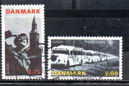 DANEMARK DANMARK DENMARK DANIMARCA 1995 EUROPA CEPT PEACE AND FREEDOM COMPLETE SET SERIE COMPLETA USED USATO OBLITERE' - Gebraucht