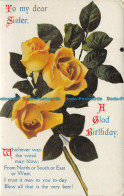 R108739 Greetings. To My Dear Sister. Yellow Rose. 1917 - Monde