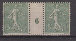 France N° 130 Paire Millésime 1906 Neuf Sans Charnière - 1903-60 Sower - Ligned