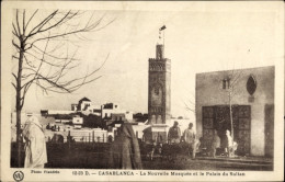 CPA Casablanca, Marokko, Neue Moschee Und Sultanspalast - Andere & Zonder Classificatie