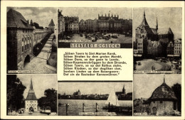 CPA Hansestadt Rostock, Markt, Rathaus, Marienkirche, Steintor, Dom, Lagerbuschturm - Sonstige & Ohne Zuordnung