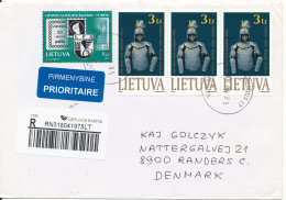 Lithuania Registered Cover Sent To Denmark Vilnius 15-9-2011 Good Franked - Lithuania