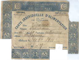 1918 - CARTE INDIVIDUELLE D'ALIMENTATION De VIGNAUX Saturnin HAUTE-GARONNE - COMMUNE DE LABROQUÈRE (31) - 1914-18