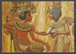 121013/ CAIRO EGYPTIAN MUSEUM, Scene On The Back Of King Tut Ankh Amen's Throne - Musées