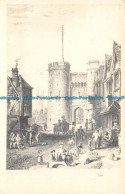 R109180 Old Postcard. Castle And Street View. Pencil Sketch Postcard - Welt