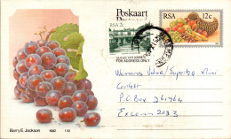RSA South Africa Postal Stationery Grapes To Excom - Covers & Documents