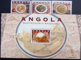Angola 2008, Angolan Cuisine, MNH S/S And Stamps Set - Angola