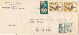 Philippines Cover Sent Air Mail To USA 1969 Topic Stamps (the Cover Is Bended In The Left Side) - Philippinen
